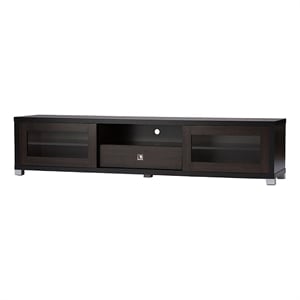 Bowery Hill Modern Wood Tall TV Stand for TVs up to 70&quot in Dark Espresso