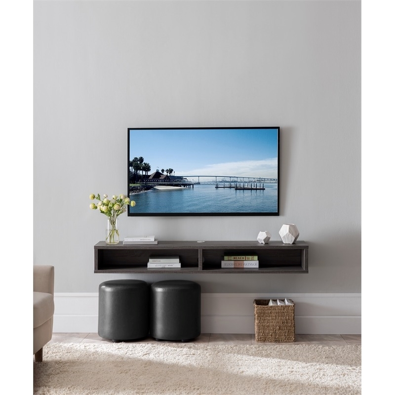 Bowery Hill Contemporary Wood Wall Mounted TV Stand for TVs up to 60