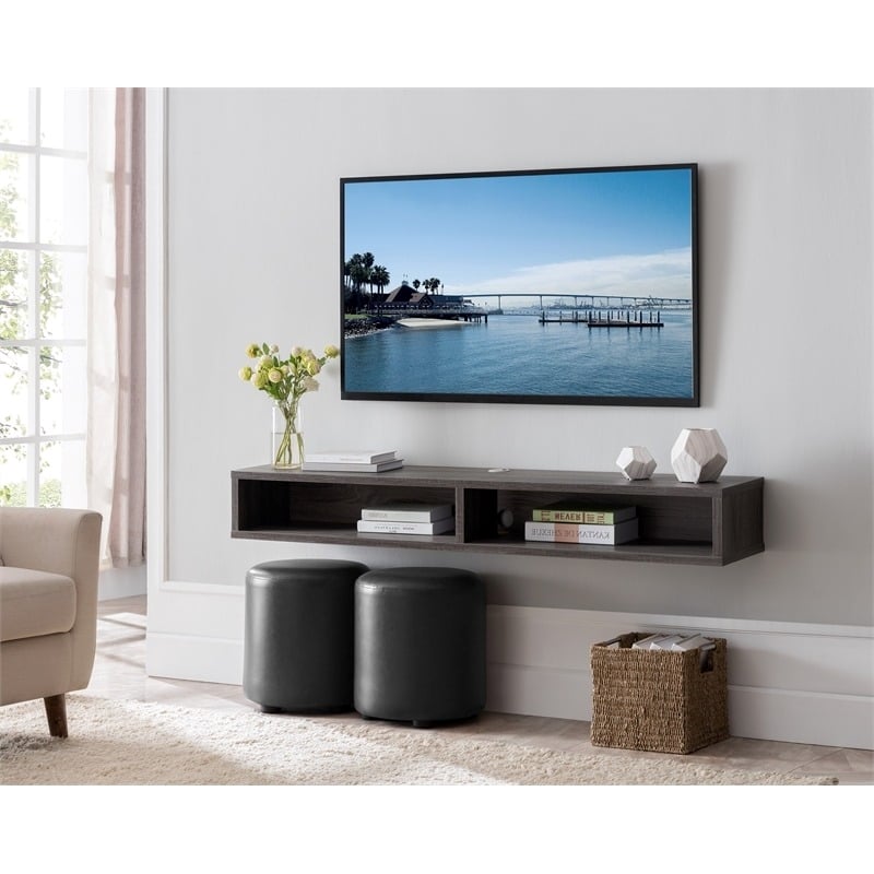 Bowery Hill Contemporary Wood Wall Mounted TV Stand for TVs up to 60
