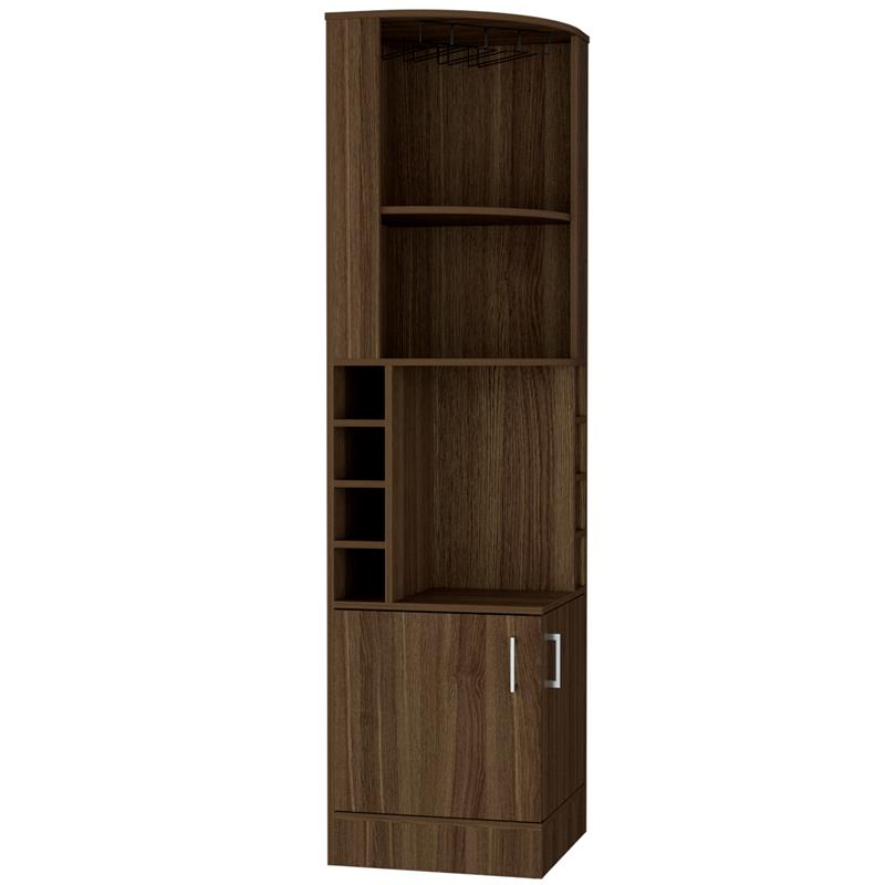 Bowery Hill Wood Oak Bar Cabinet Corner Space-Efficient 71.1