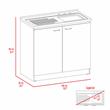 Bowery Hill Double Door Cabinet with Utility Sink in Espresso