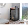 Bowery Hill Glass Door Bar Cart in Espresso