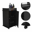 Bowery Hill Glass Door Bar Cart in Espresso