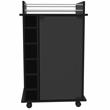 Bowery Hill Glass Door Bar Cart in Espresso