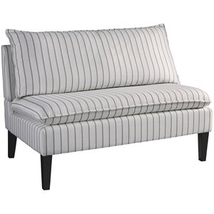 bowery hill settee in white and gray