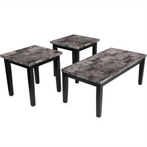 bowery hill 3 piece occasional table set in black