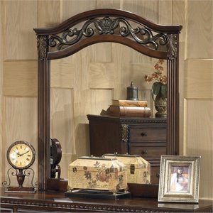 bowery hill bedroom mirror in warm brown
