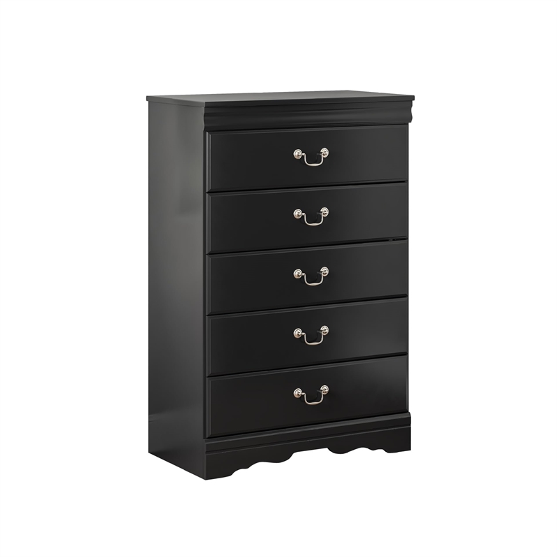 Bowery Hill 5 Drawer Wood Chest in Black