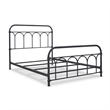 Bowery Hill Full Metal Spindle Bed in Matte Black