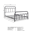 Bowery Hill Full Metal Spindle Bed in Matte Black