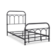 Bowery Hill Twin Metal Spindle Bed in Matte Black