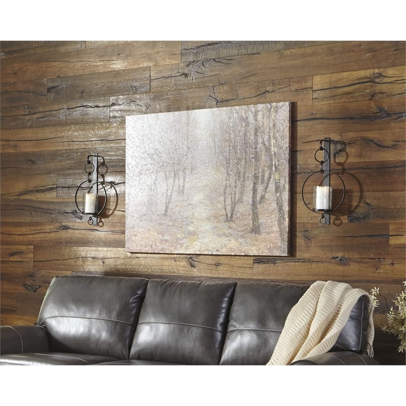 Bowery Hill Candle Wall Sconce in Brown