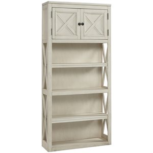 bowery hill 4 shelf bookcase in antique white