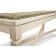 Bowery Hill Large Upholstered Dining Bench in White and Brown
