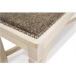 Bowery Hill Large Upholstered Dining Bench in White and Brown
