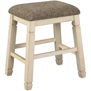 Bowery Hill 24&quotUpholstered Counter Stool in Antique White
