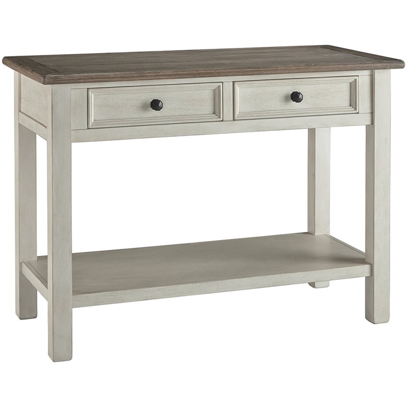 Bowery Hill 2 Drawer Console Table in Antique White