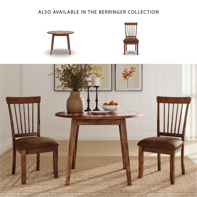 Bowery Hill Upholstered Dining Side Chair in Rustic Brown