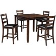 Bowery Hill 5 Piece Counter Height Dining Set in Brown