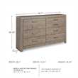 Bowery Hill 6-Drawer Engineered Wood Double Dresser in Driftwood