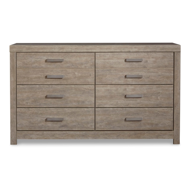 Bowery Hill 6-Drawer Engineered Wood Double Dresser in Driftwood
