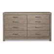 Bowery Hill 6-Drawer Engineered Wood Double Dresser in Driftwood