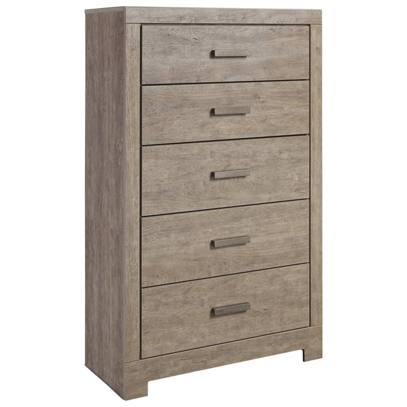 Bowery Hill 5 Drawer Chest in Gray