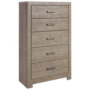 Bowery Hill 5 Drawer Chest in Gray