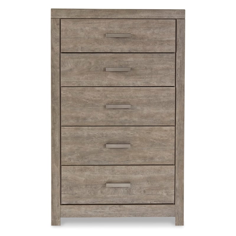 Bowery Hill 5 Drawer Chest in Gray