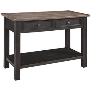 bowery hill 2 drawer console table in grayish brown