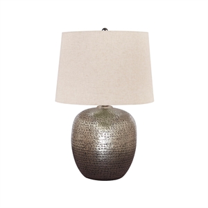 Bowery Hill Metal Table Lamp in Antique Silver