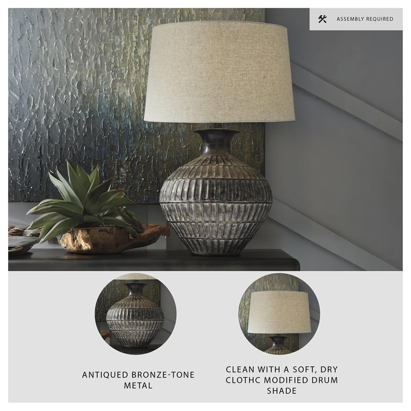 Bowery Hill Metal Table Lamp in Antique Bronze