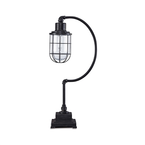 Bowery Hill Metal Desk Lamp in Antique Black