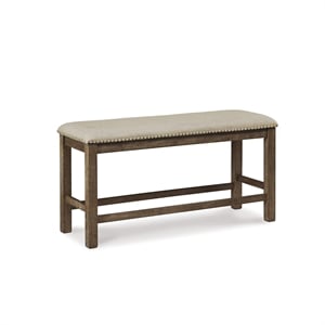 Bowery Hill Upholstered Counter Dining Bench in Beige