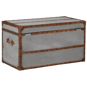 bowery hill storage trunk coffee table in gray