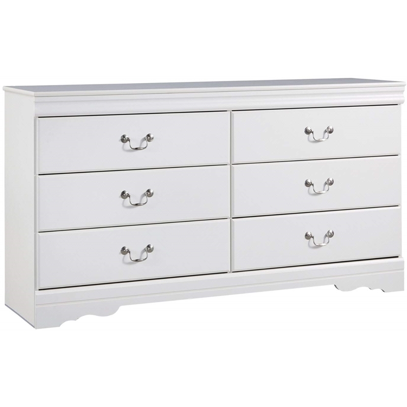 Bowery Hill 6 Drawer Double Dresser in White