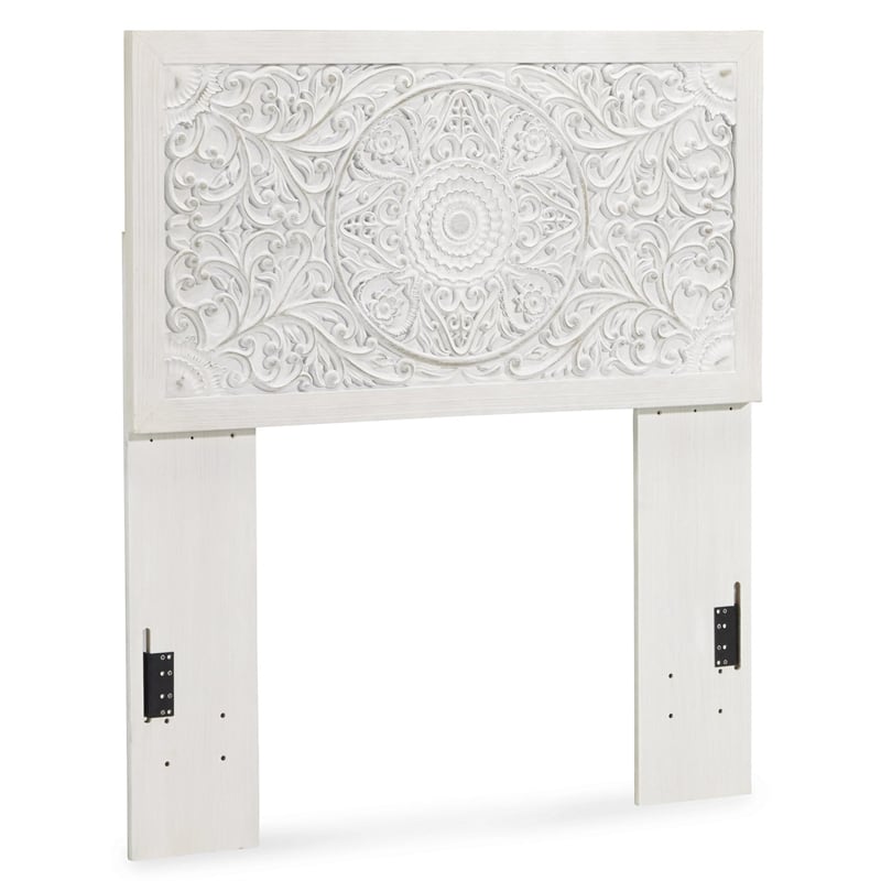 Bowery Hill Modern Engineered Wood Twin Panel Headboard in White