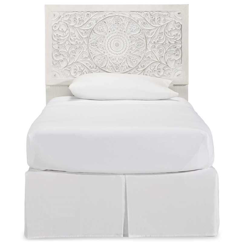 Bowery Hill Modern Engineered Wood Twin Panel Headboard in White