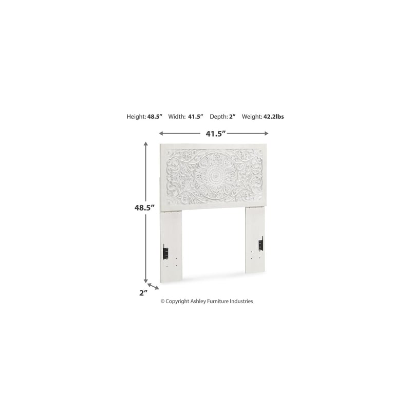 Bowery Hill Modern Engineered Wood Twin Panel Headboard in White