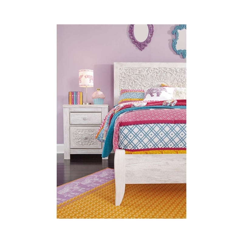 Bowery Hill Modern Engineered Wood Twin Panel Headboard in White