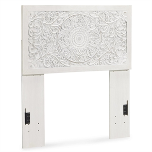 Bowery Hill Modern Engineered Wood Full Panel Headboard in White