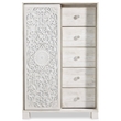 Bowery Hill 5-Drawers with Sliding Door Bedroom Chest in White Wash