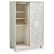 Bowery Hill 5-Drawers with Sliding Door Bedroom Chest in White Wash