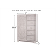 Bowery Hill 5-Drawers with Sliding Door Bedroom Chest in White Wash