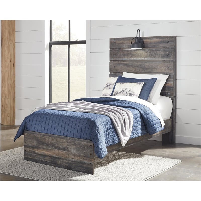 Bowery Hill Twin Slat Panel Headboard with Sconce
