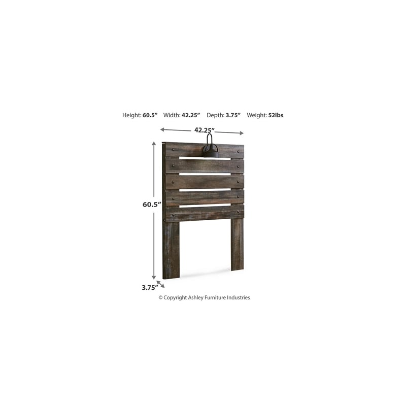 Bowery Hill Twin Slat Panel Headboard with Sconce
