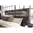 Bowery Hill Engineered Wood Queen Slat Panel Headboard with Sconces in Brown