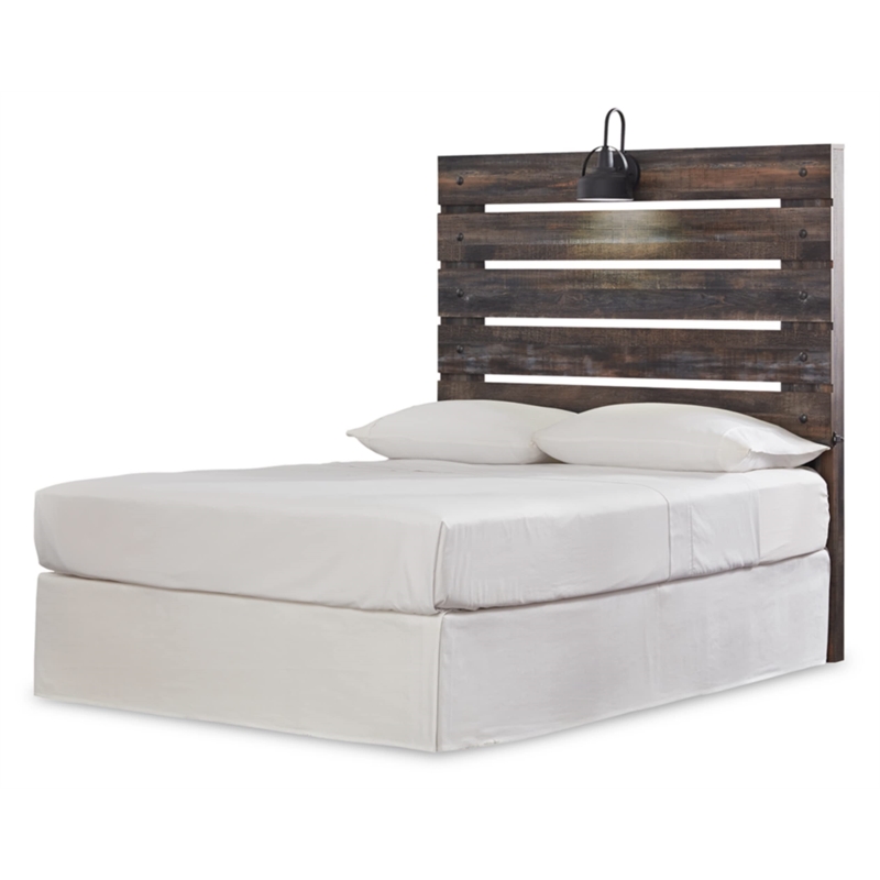 Bowery Hill Full Slat Panel Headboard with Sconce