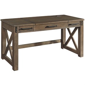 bowery hill lift top writing desk with usb ports in gray