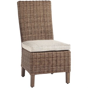 bowery hill patio dining side chair in beige (set of 2)